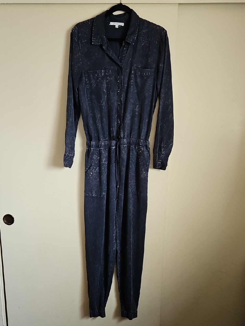 Young Fabulous & Broke Long Sleeve Jumpsuit Midnight Acid Wash Size Medium - Picture 2 of 16